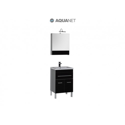 Комплект мебели Aquanet Верона 58 черный (напольный 1 ящик 2 дверцы) Комплект мебели Aquanet Верона 58 черный (напольный 1 ящик 2 дверцы)