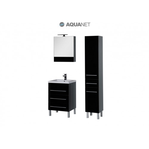 Комплект мебели Aquanet Верона 58 черный (напольный 3 ящика)